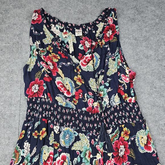 Bila Dress Womens XL Maxi Boho Handkerchief Hem Floral Western Cottage Peasant - Picture 2 of 11